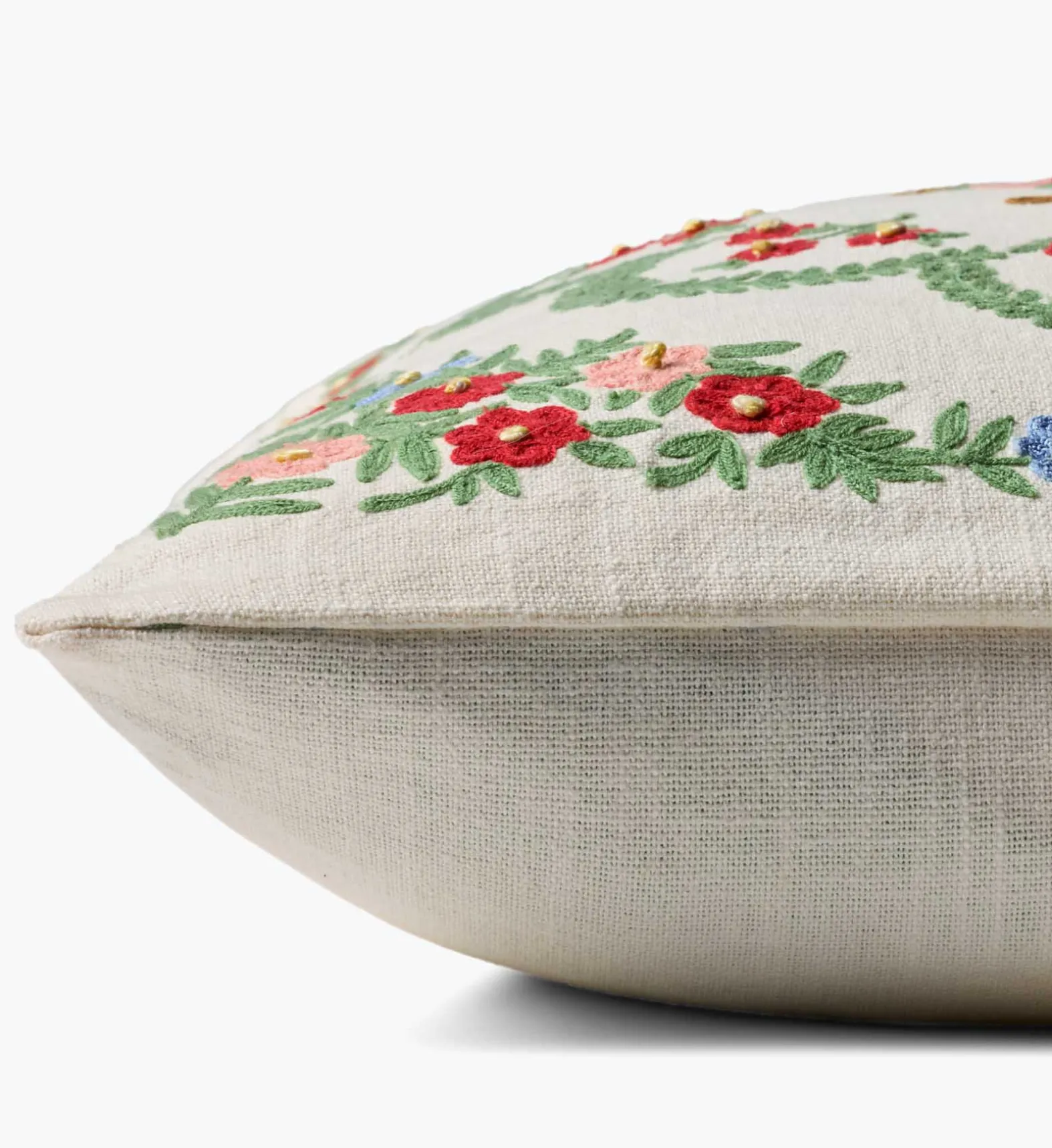 Rosette Vase Embroidered Pillow