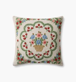 Rosette Vase Embroidered Pillow