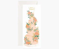 Tall Wedding Cake Money Holder Card