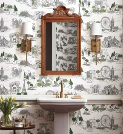 Travel Sketches Peel & Stick Wallpaper Sample