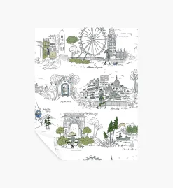 Travel Sketches Peel & Stick Wallpaper Sample