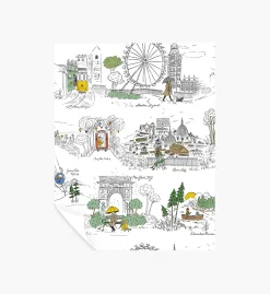 Travel Sketches Peel & Stick Wallpaper Sample