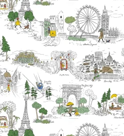 Travel Sketches Peel & Stick Wallpaper