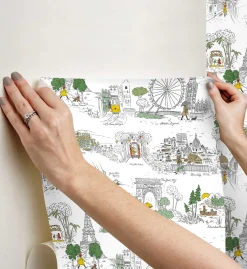 Travel Sketches Peel & Stick Wallpaper