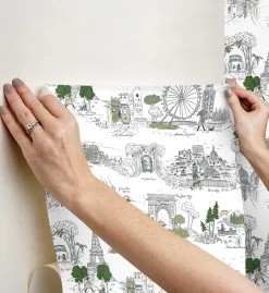 Travel Sketches Peel & Stick Wallpaper