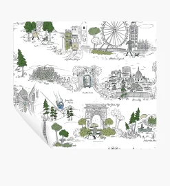 Travel Sketches Peel & Stick Wallpaper