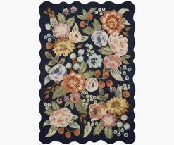 Vintage Blossoms Wool-Hooked Rug
