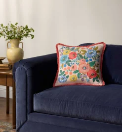 Vintage Garden Embroidered Pillow