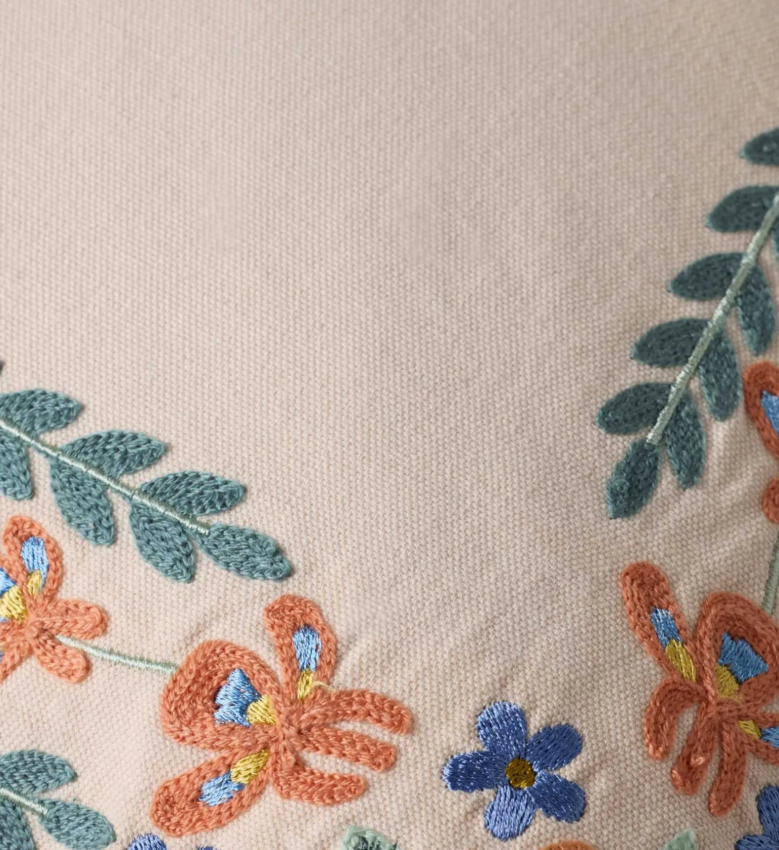 Willow Border Embroidered Pillow