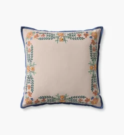 Willow Border Embroidered Pillow