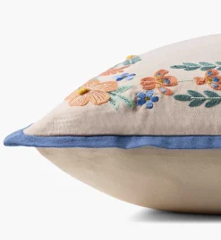 Willow Border Embroidered Pillow